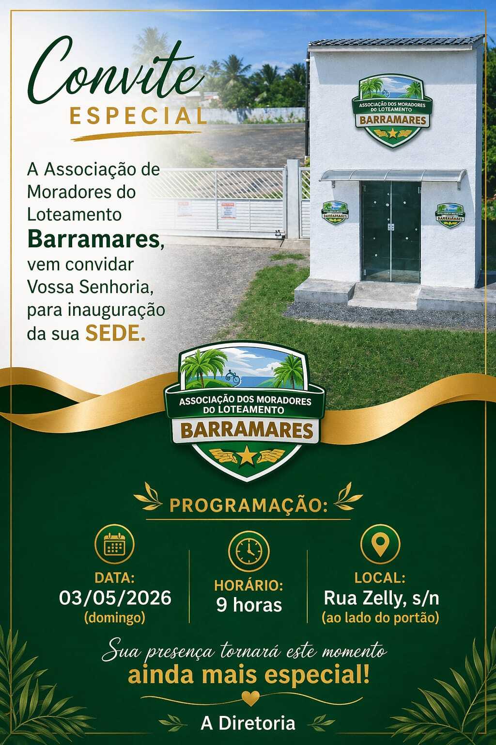 COMUNIDADE: Associação Barramares inaugura sede e convoca Assembleia para discutir futuro do loteamento em Ilhéus